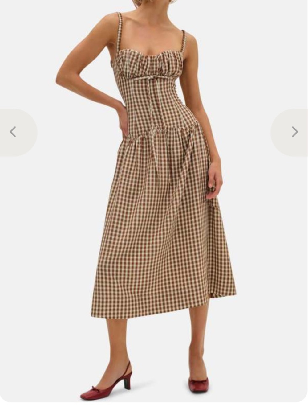 FLL gingham midi dress